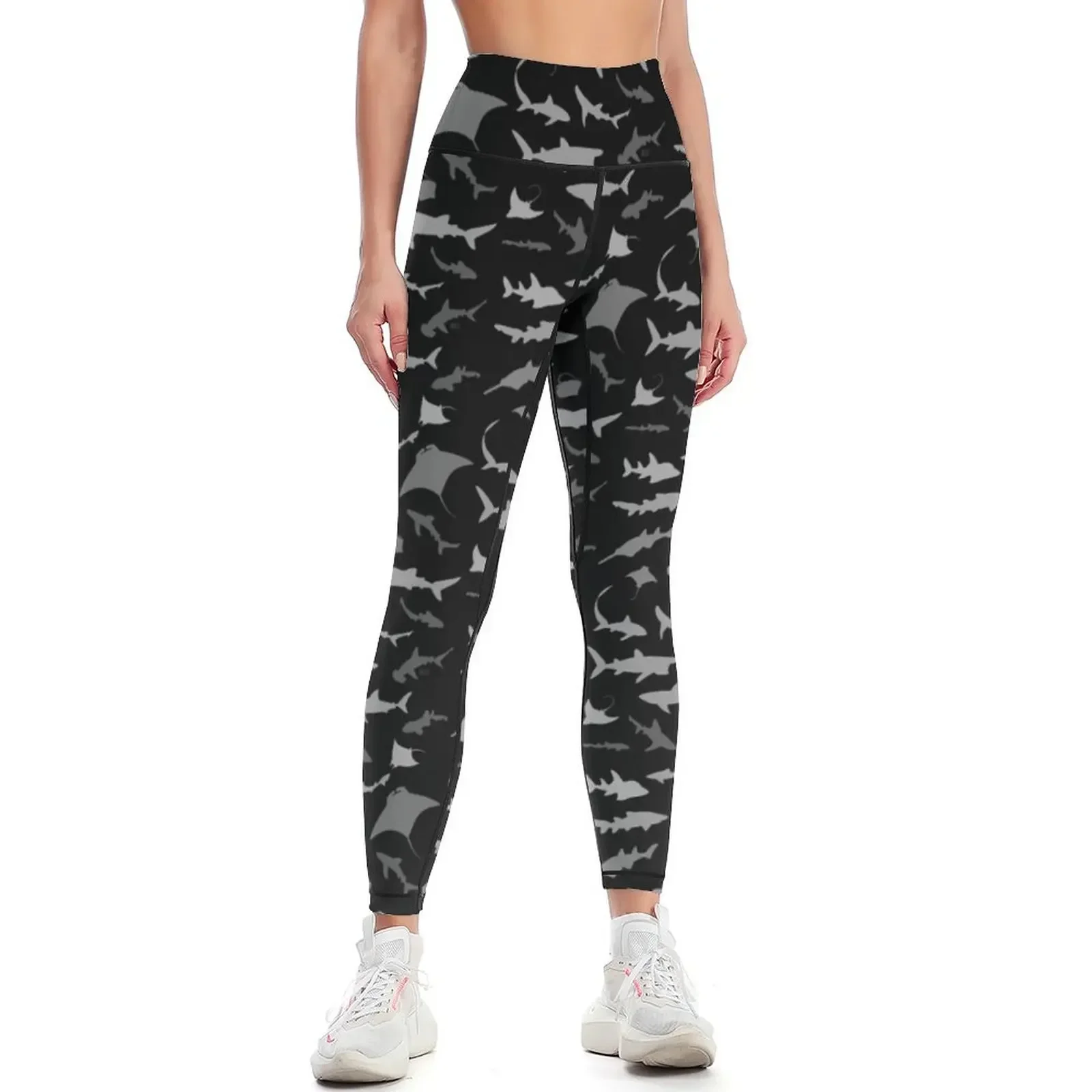 Sharks and Rays: Dark version! Leggings Sportswear woman gym Sweatpants Women's trousers Leginsy push up Womens Leggings