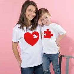 I Love Mom Mommy and Me Outfit Mother Daughter Son Gift Unisex T-shirt Family Matching Tee Valentine's Day Cute Tshirts