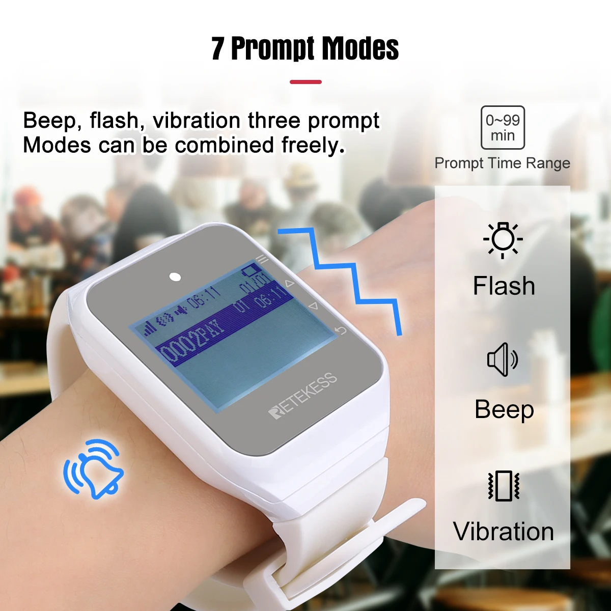 Retekess Caregiver Pager Nurse Calling Patient Help System  Wireless TD009 Call Button + TD108 Watch Receiver for Home Elderly