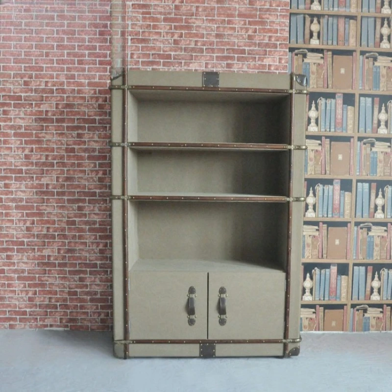 

Vintage Bookcase LOFT Industrial Style Personality Office Canvas Bookcase Coffee Shop