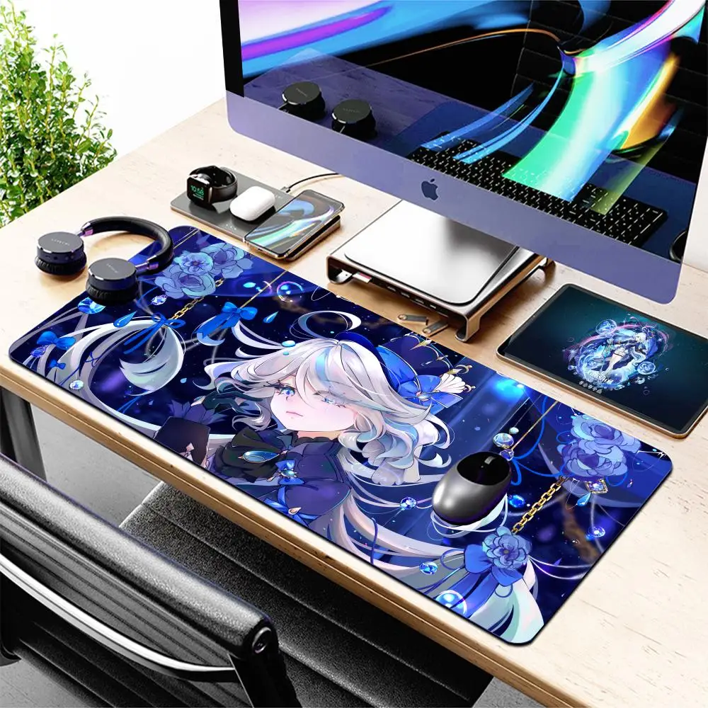 Genshin Impact Furina Anime Pads Keyboard XXL Office Game Mouse Pad Large Gaming Luxury Table Laptop Wireless Computer Big