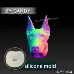 Doberman Pinscher Head Silicone Mold Bull Terrier Dog Aroma Plaster Mold Animal Head Fondant Clay Mold DIY Car Air Vent Decor
