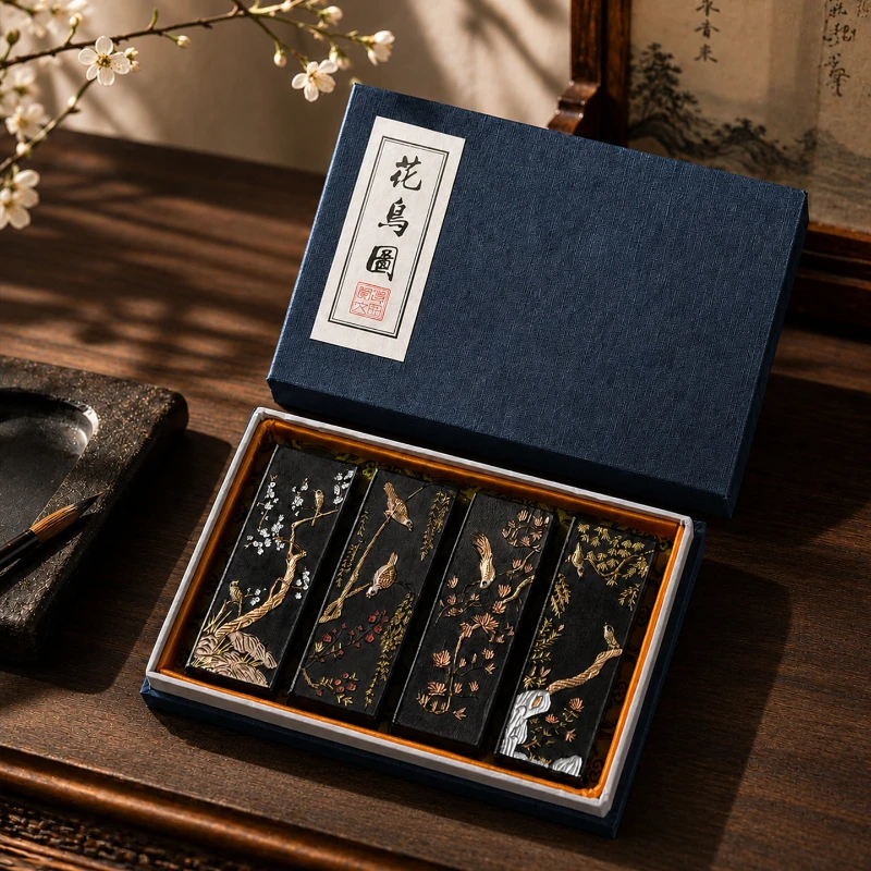 Song ink stick, one of the Four Treasures of the Study, national intangible cultural heritage, hand-ground ink for ink slab