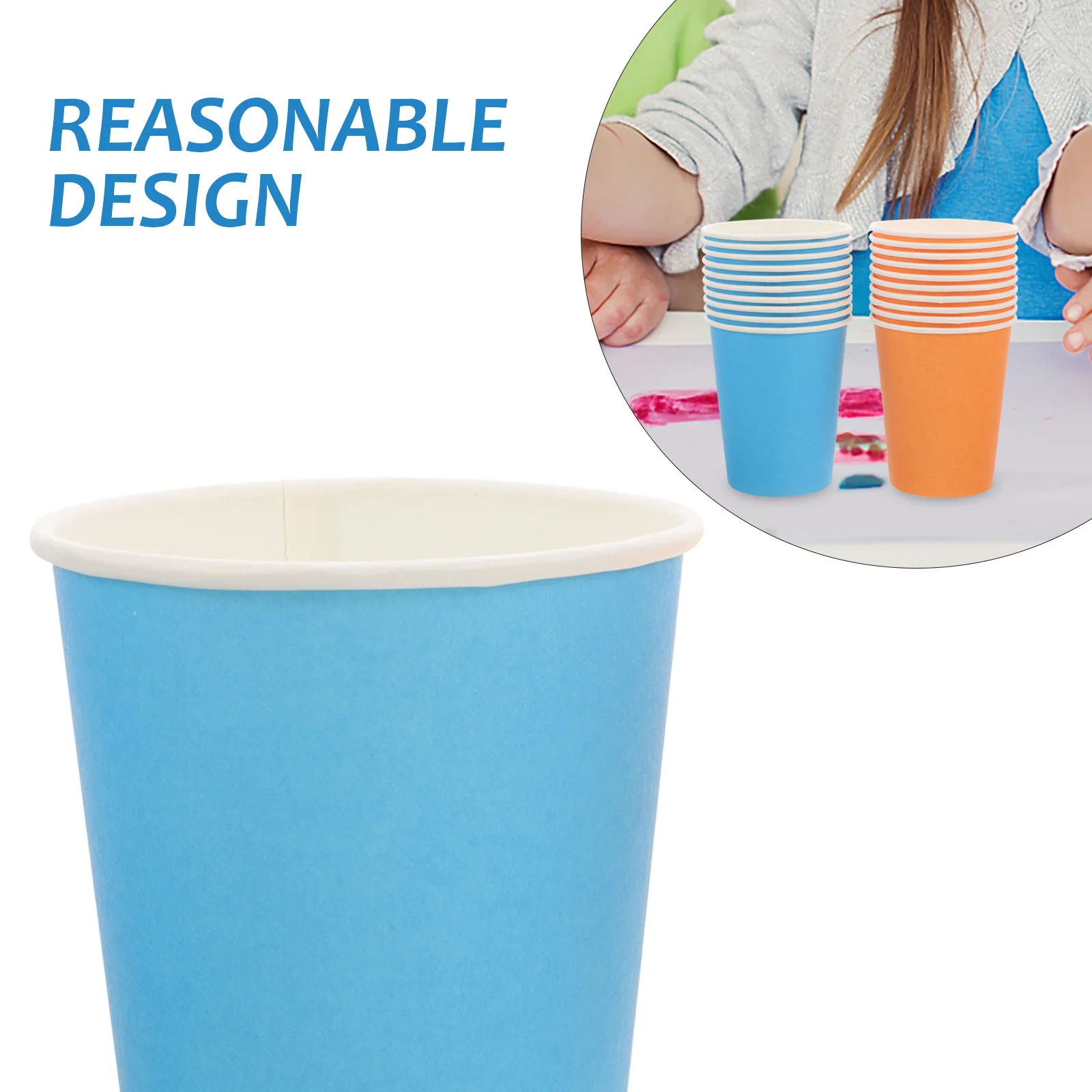 Gobelets en papier épais colorés pour enfants, 50 pièces, matériaux artisanaux créatifs pour bricolage, salle de classe de maternelle, gobelets en papier jetables