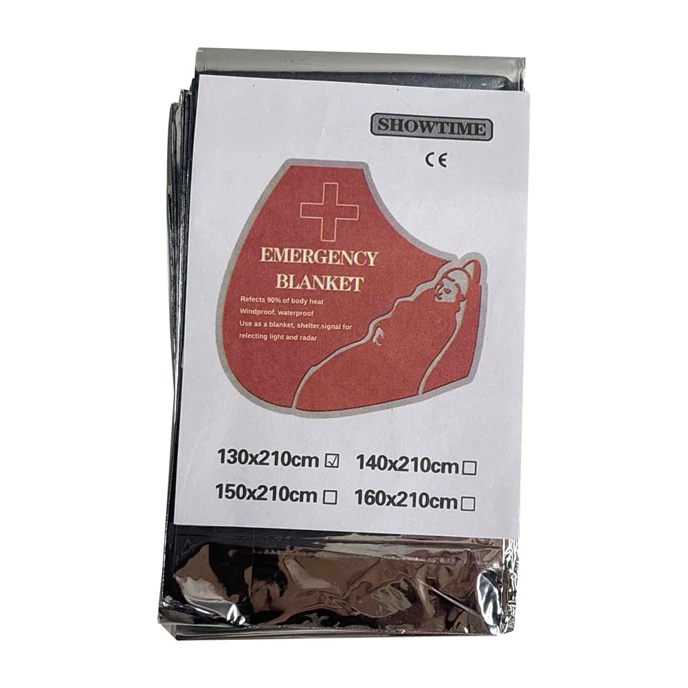 10 Pcs 130x210cm 비상용 열 담요는 따뜻하게 유지합니다. 실버 호일 담요는 신체 열을 유지합니다. 야외용 비상 용품