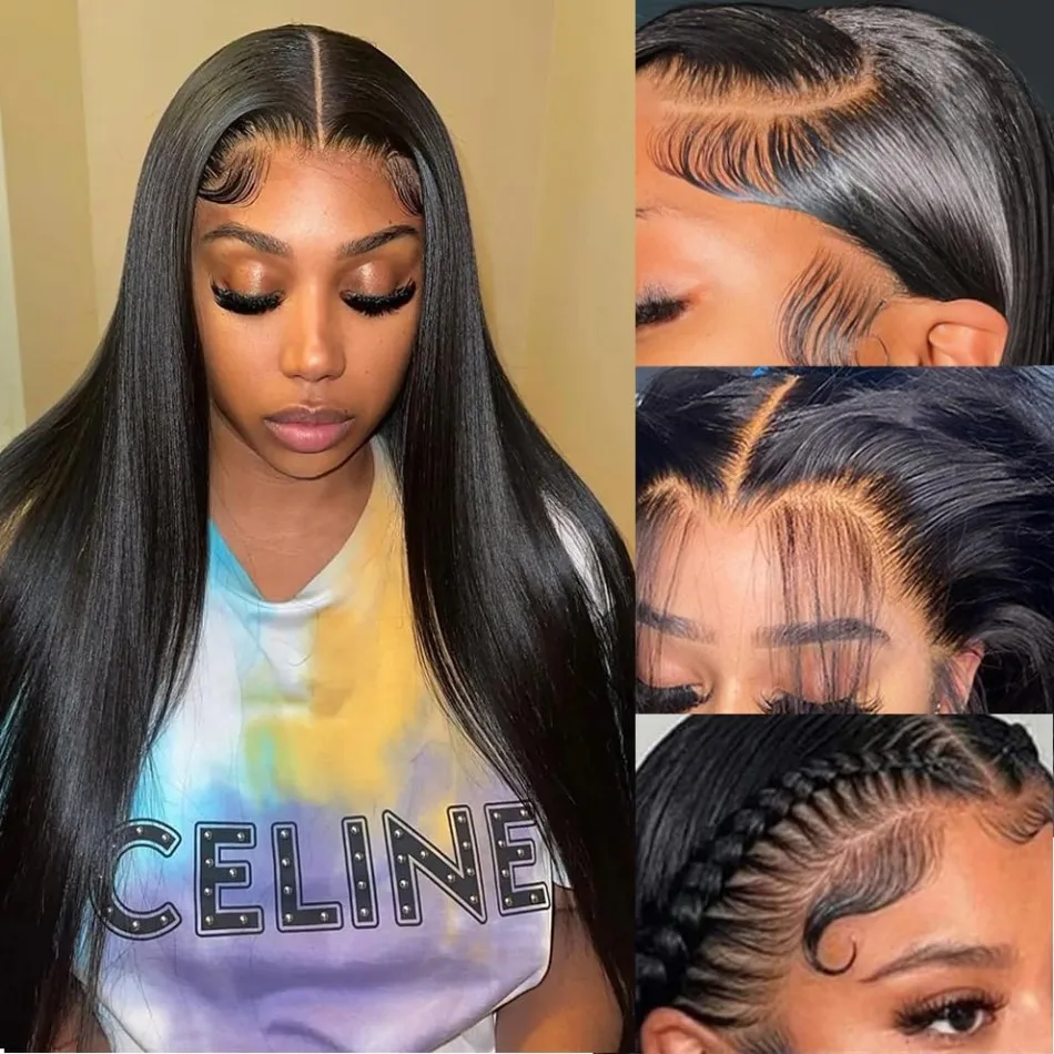 

Прямые парики из натуральных волос 13X6 Hd Кружевные фронтальные парики для женщин 13x4 Прямые предварительно сорванные бразильские парики 40-дюймовый парик фронта шнурка