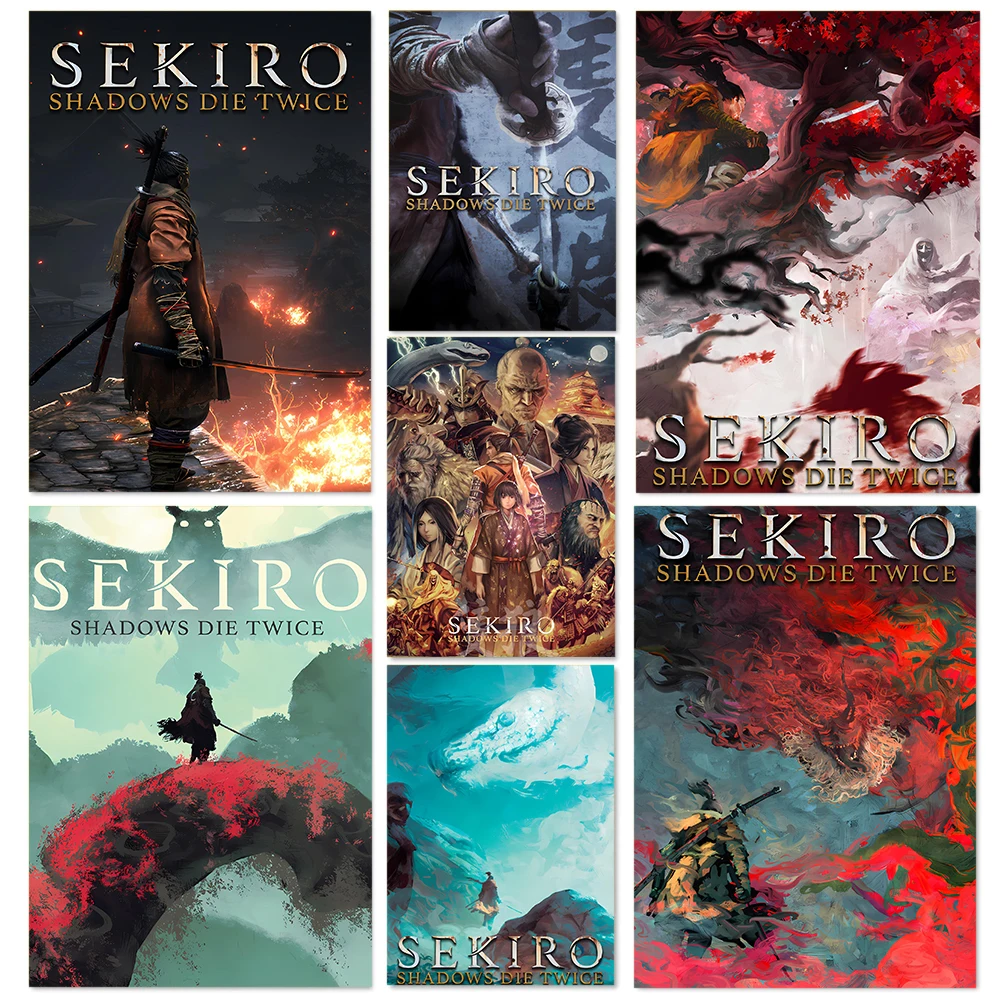 Popular Classic Games Sekiro Shadows Die Twice Art Posters Canvas Printing Japanese Samurai Prints Mural Home Boy Room Decor