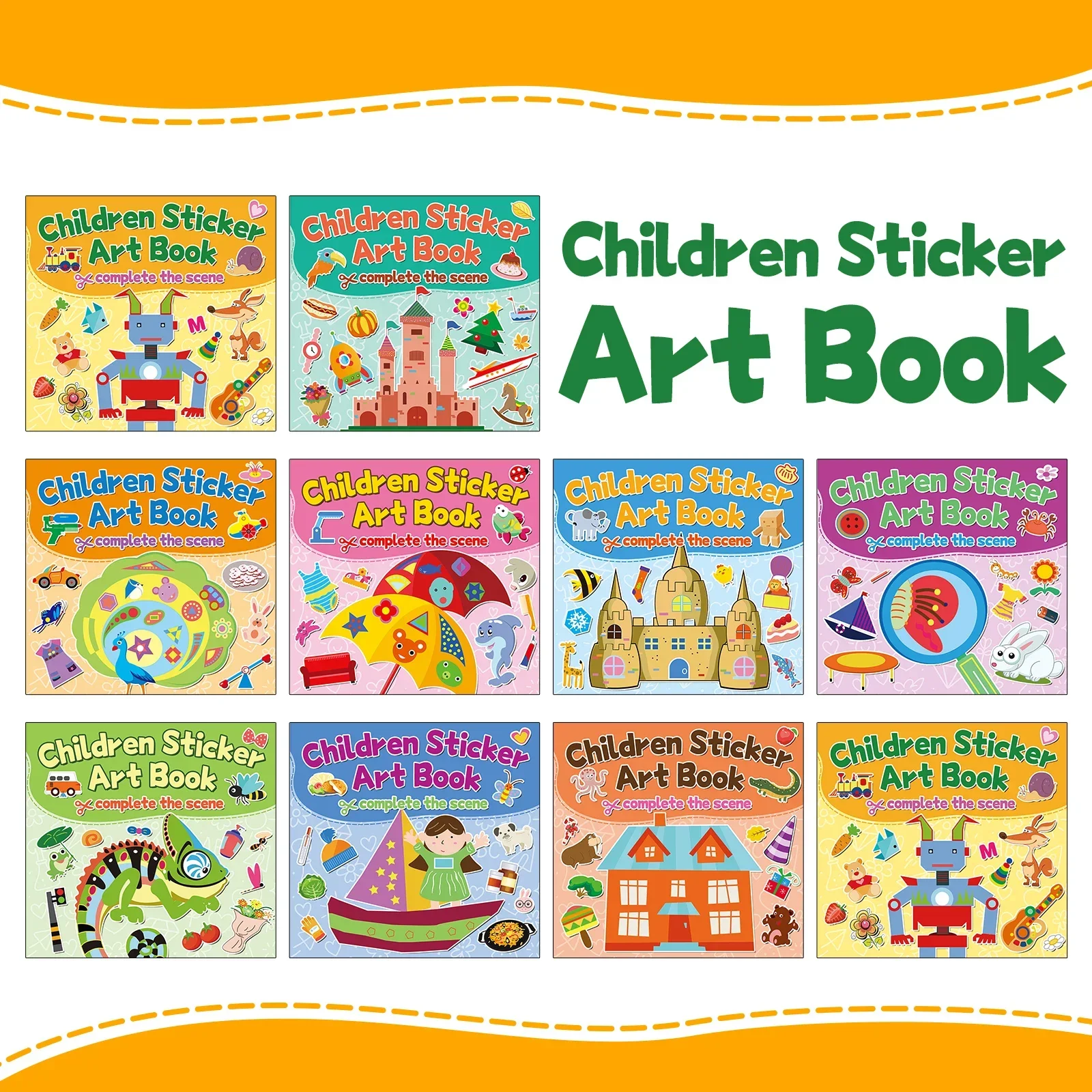 Sticker Activity Book for Kids Parent Child Interactive Game Book Lovely Cartoon Patterns Multiple Fun Themes Best Seller