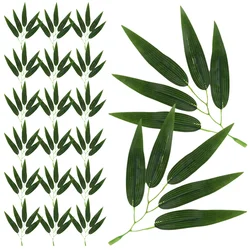 30 Pcs Bamboo Leaf Decoration Decorative Leaves Fake Realistic Faux Ornaments Artificial Decors Stems Room Plant Lifelike