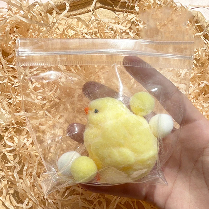 Soft Chicken Kawaii Handmade Silicone Soft Flocked Yellow Chicken Seal Soft Chicken Kids Birthday Gift Toy Cute Soft Chick