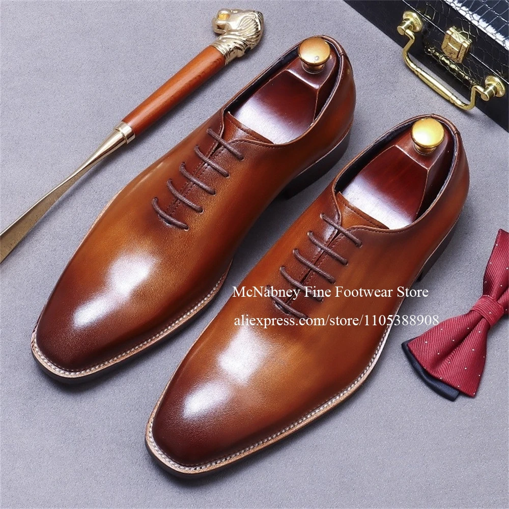 

Classic Leather Oxford Shoes for Men Gentleman Style Shoes Laser Carved Black Brown Dress Shoes for Men Formal Business Wedding