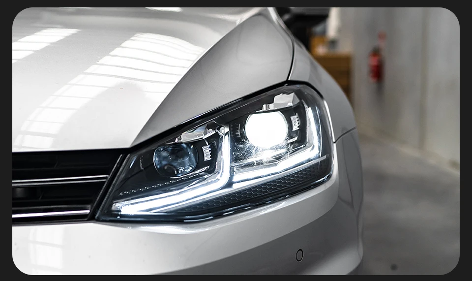 Car Lights for Golf 7 2013-2017 MK7 LED Auto Headlight Assembly and Front Grill Upgrade Dynamic Bifocal Lens LHD RHD Accessories