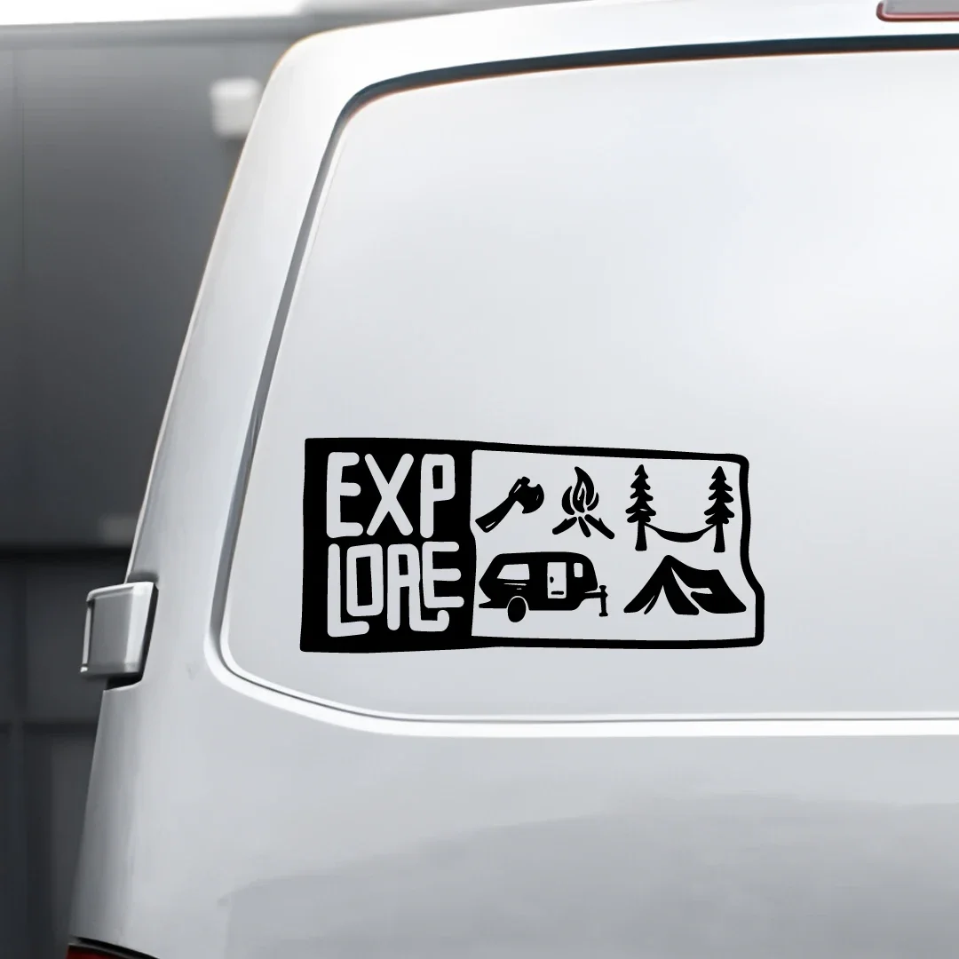 

Explore RV Camping Life Outdoor SUV Car Glass Decorative Sticker Pickup Travel Decorative Waterproof Vinyl Motorcycle Stickers