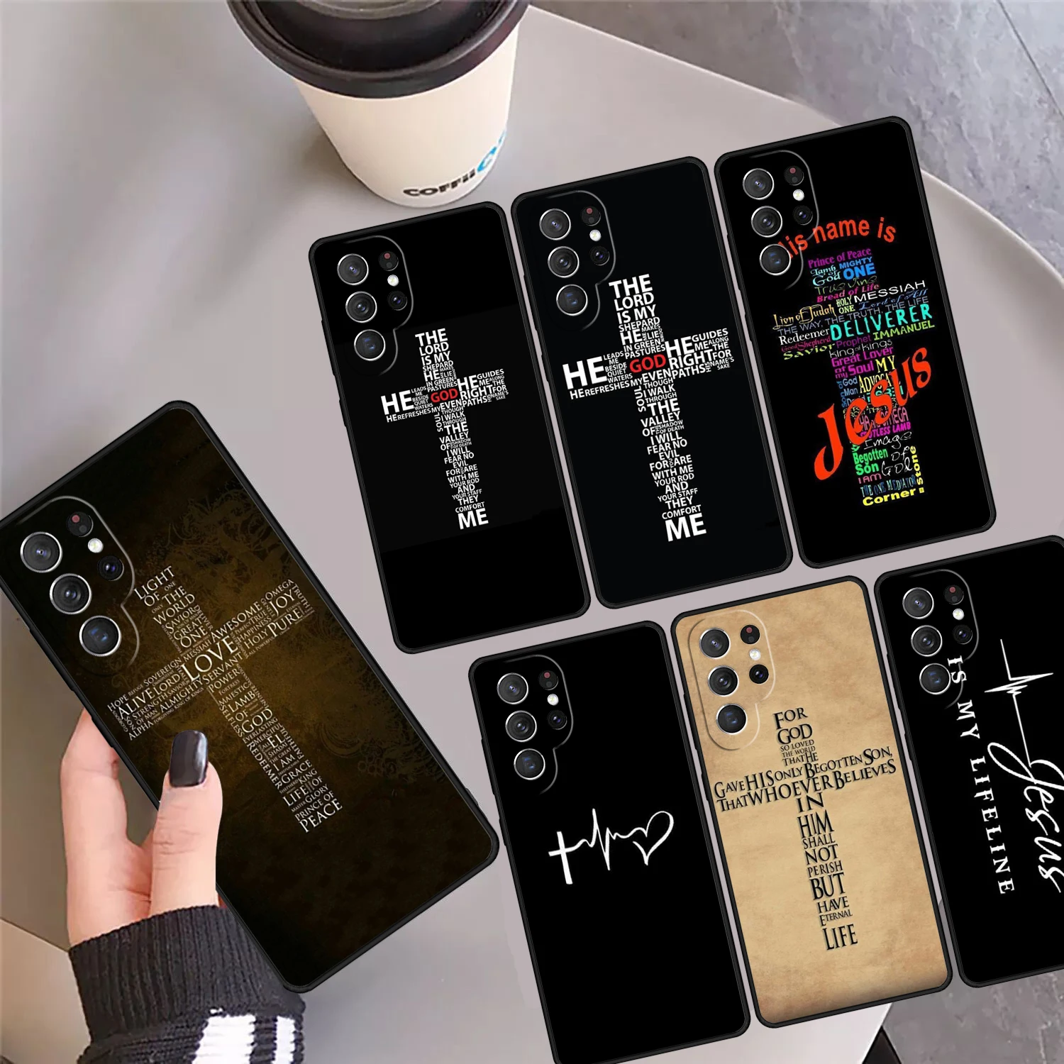 

Bible Verse Jesus Christ Christian Phone Case Cover For Samsung Galaxy S24 S25 Ultra 23 S22 Plus S21 FE S20 Note 10 Pro 20