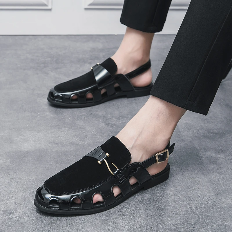 

Summer Breathable Hollow Buckle Formal Sandals for Men