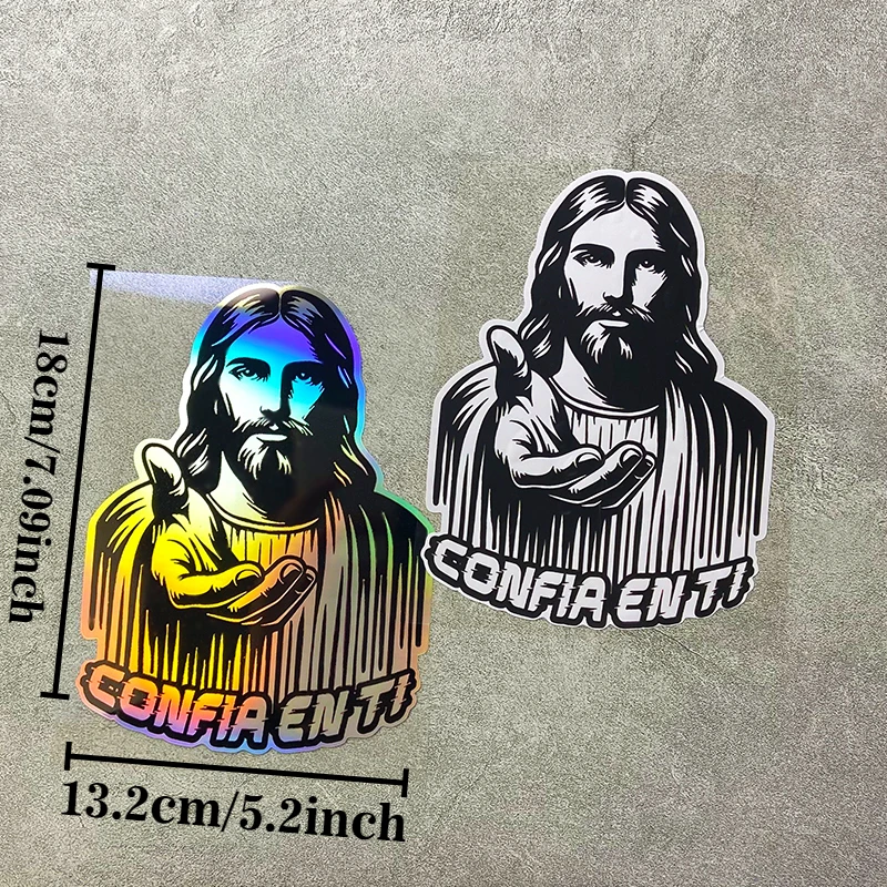 

1PC CONFÍA EN TI Jesus Car Stickers Waterproof for Auto Window Rear Windshield Trunk Vinyl Decals Refit Exterior Car Stickers