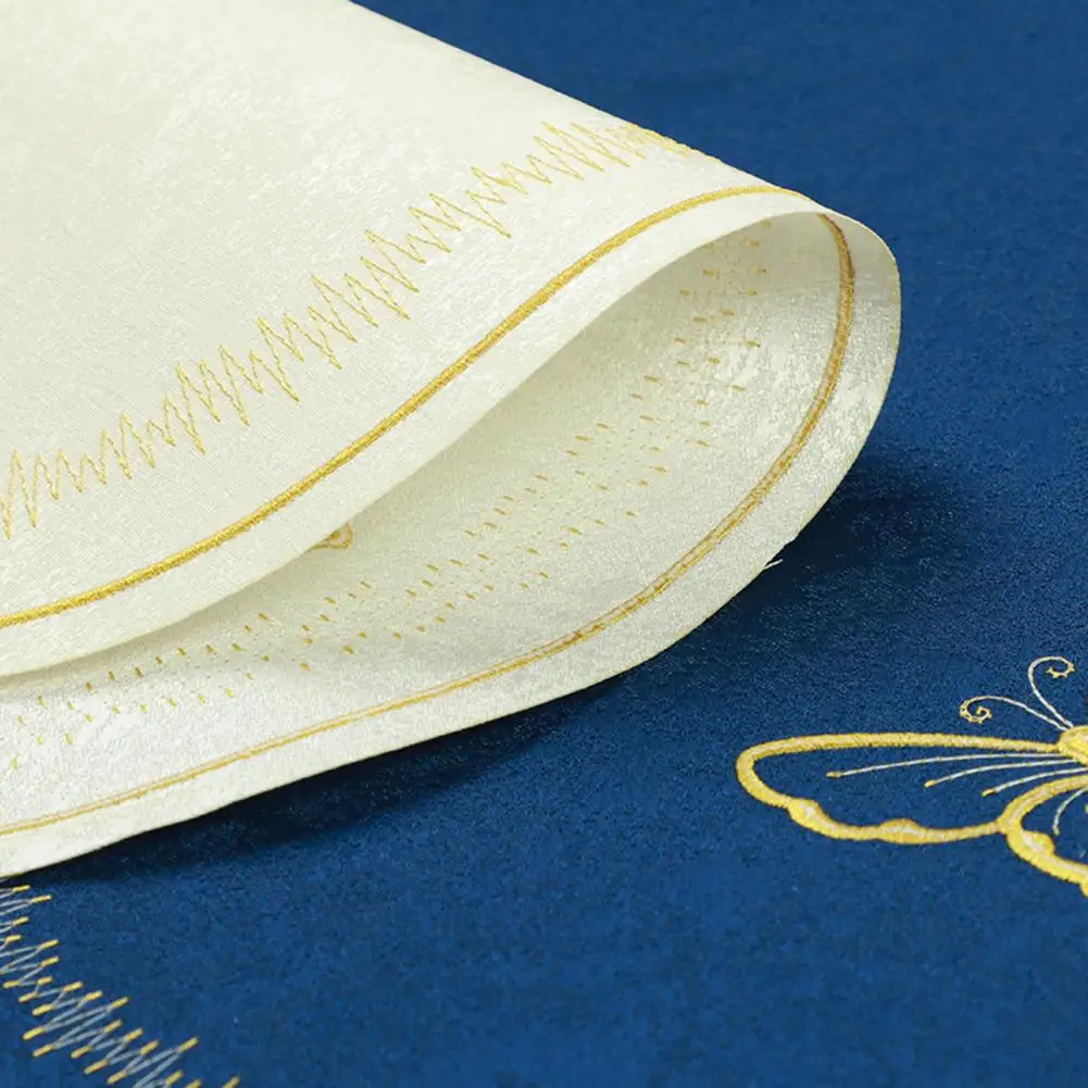 Foldable Placemats for Storage Linen Placemat Set with Embroidered Butterfly Design Oval Heat-resistant Dining for Home