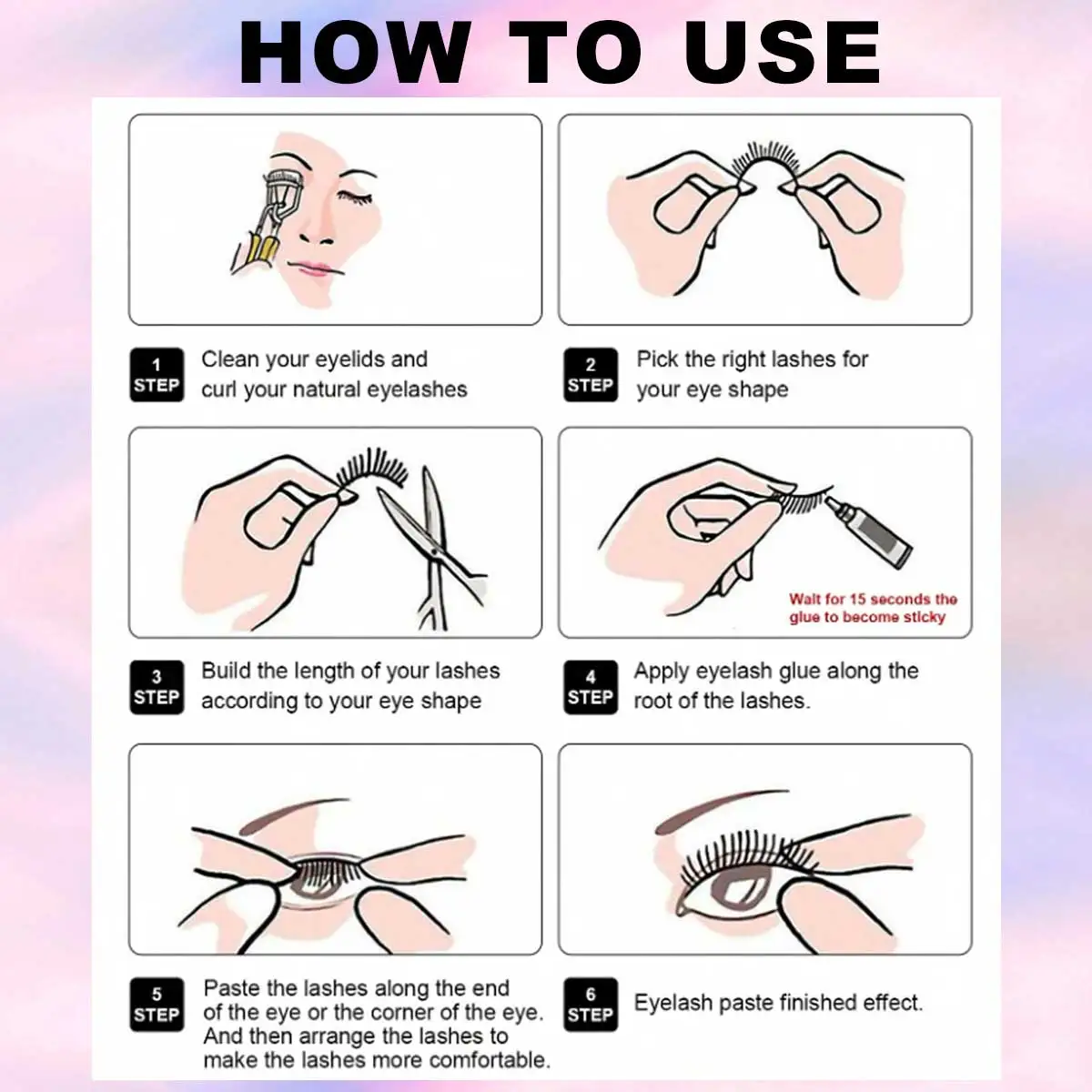 5 pares de pestañas postizas de aspecto húmedo, uso diario Natural, cola afilada, simulación gruesa, pestañas de maquillaje cruzadas para uso diario