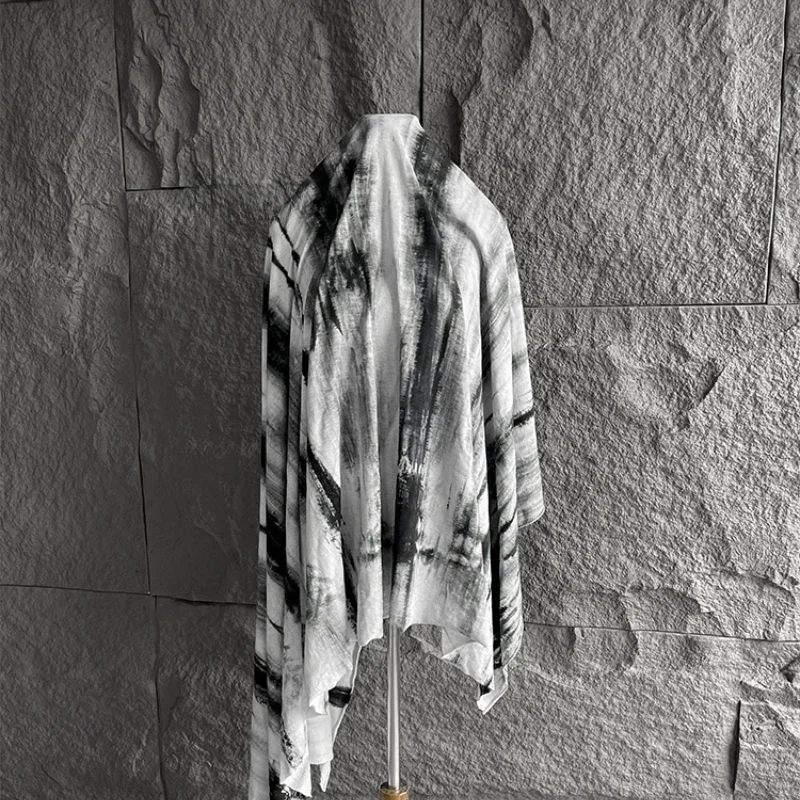 

Белая река, брызги чернил, крашение для галстука, элитный фон Hanfu, ткань, пальто, дизайнерская одежда, ремонт ткани