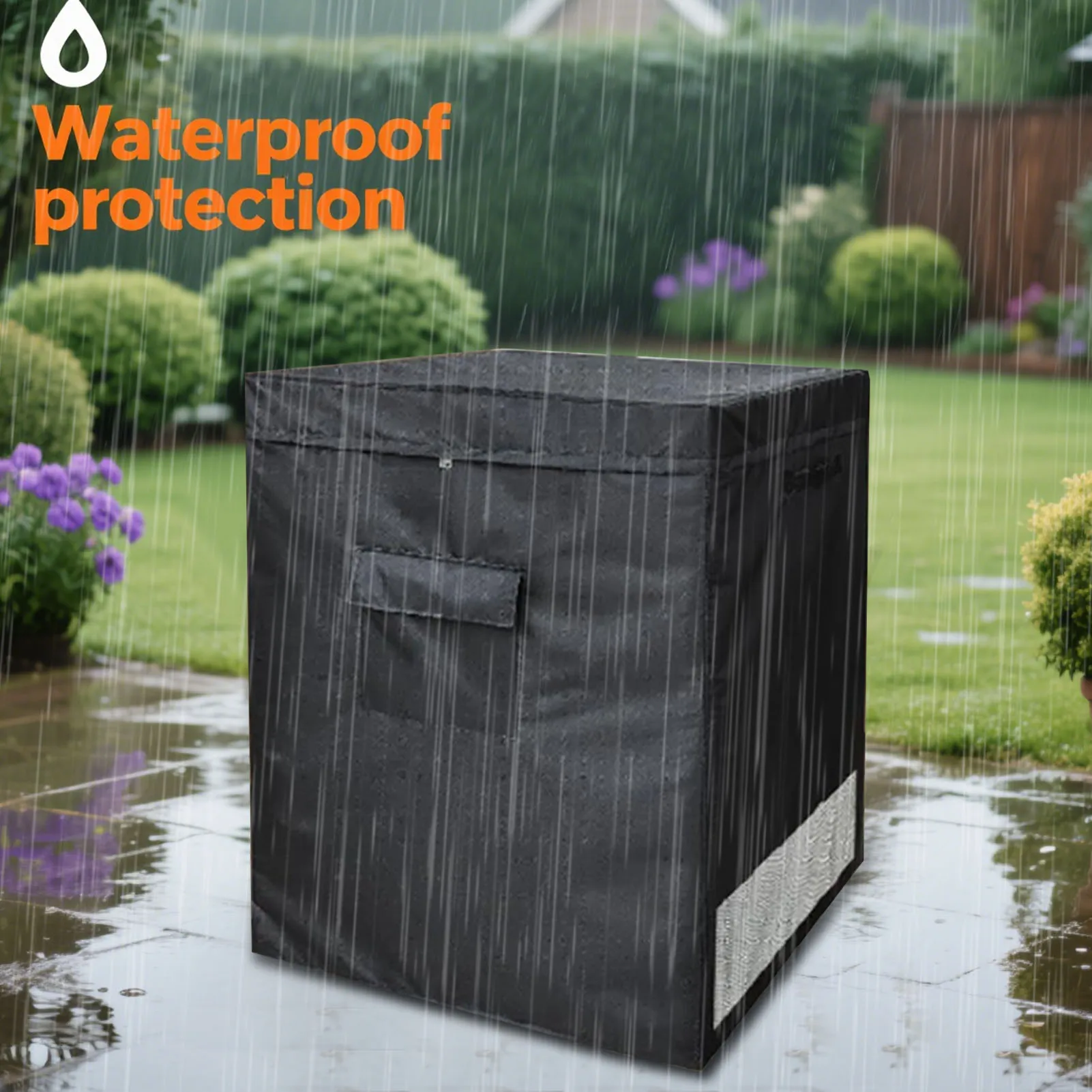 Chest Freezer Cover Polyester Water Proof Top with Zipper to Open Deep Freezer Cover for Outdoor All Season Protecting