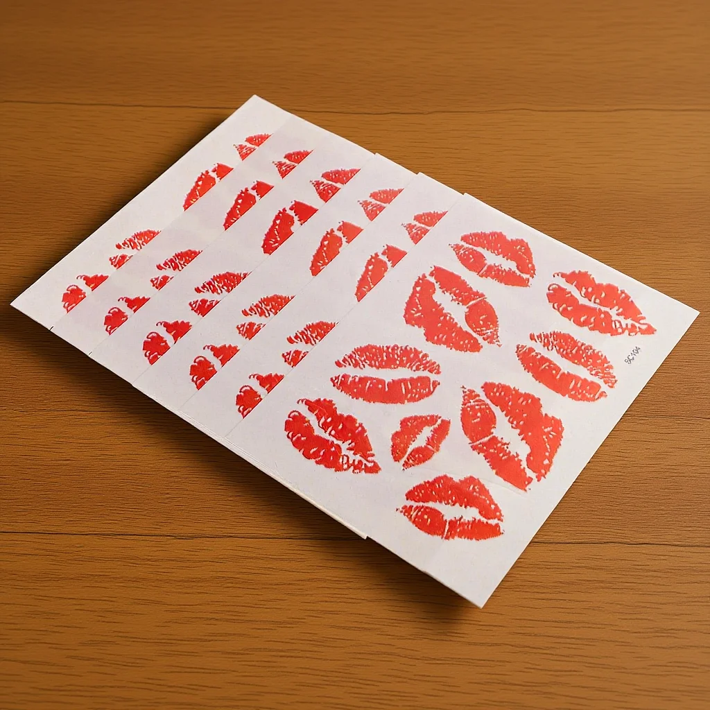 

Red Lip Kiss Temporary Tattoos 6Pcs Waterproof Stickers for Body Face Skin Fun Party Accessory Men Women Fashion Beauty Tool