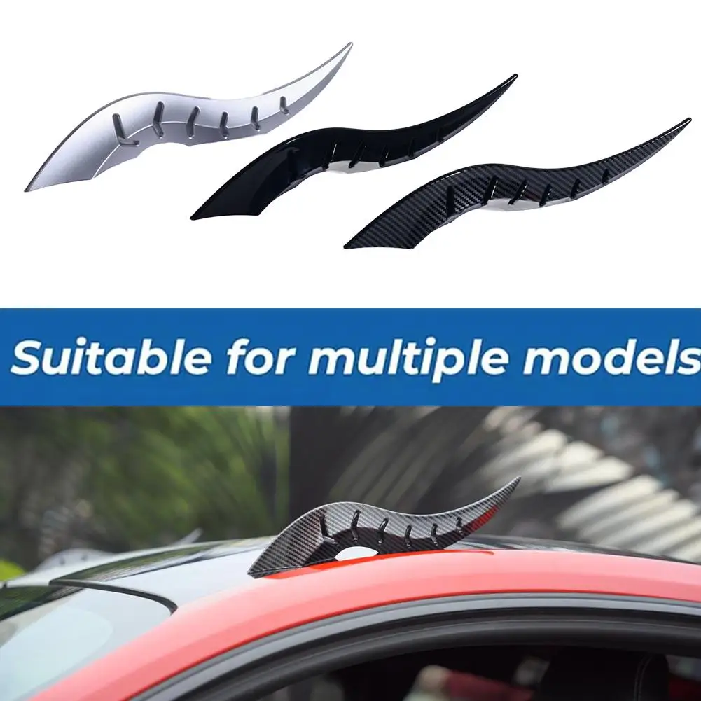 2Pcs Car Roof Decoration Dragon Horn Modification Universal Auto Roof Decoration Stickers 3D Exterior For SUV Sedan Hatchback
