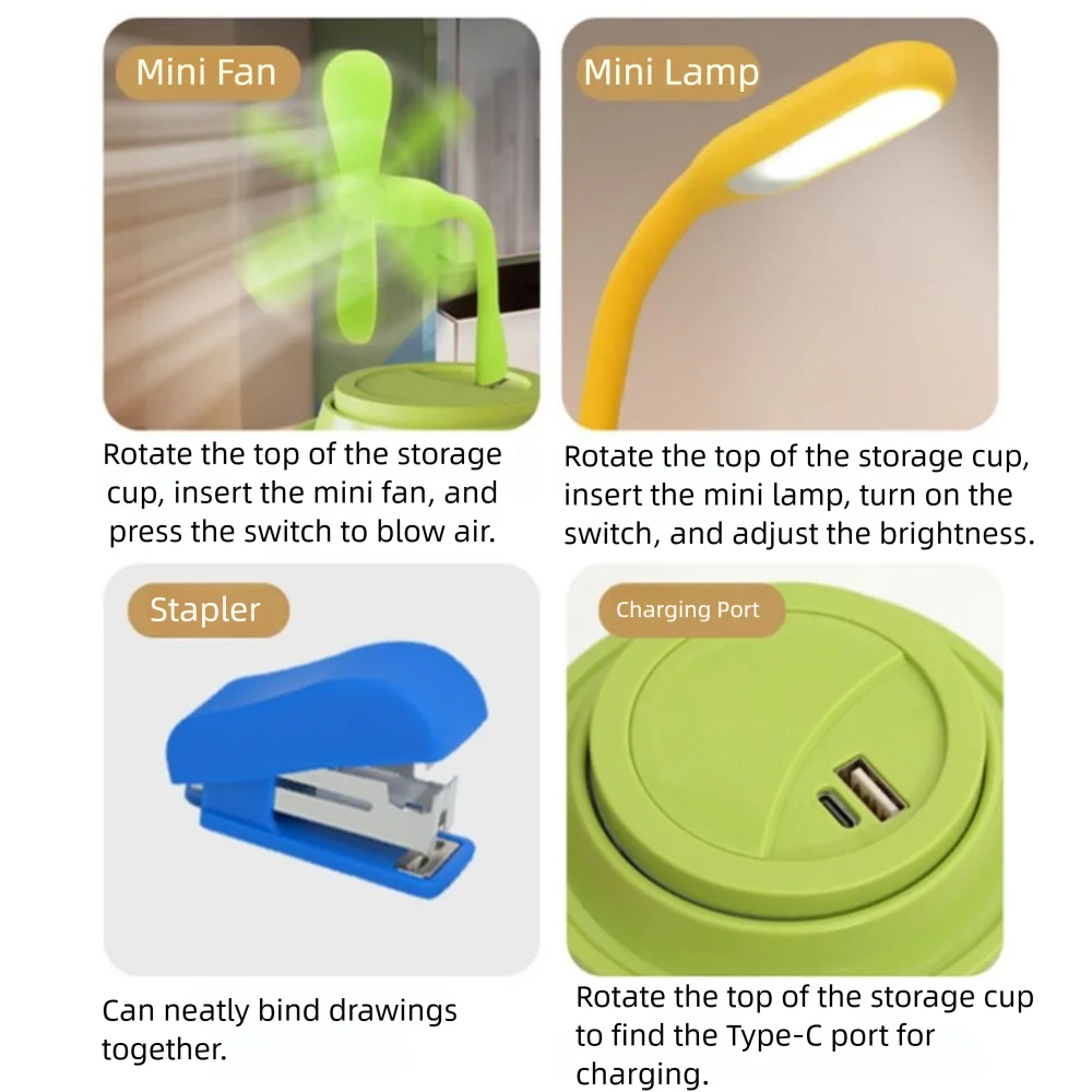 

7 in 1 Children's Stationery Set Coffee Cup Shape Portable Children's Creative Stationery Cup Pencil Sharpener Eraser