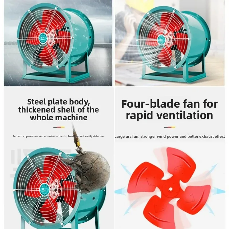 Fixed Ducted 220V Industrial Fan High Airflow 350 CFM Exhaust Fan for Exhausting Odors, Mold and Supply Fresh Air Extractor Fan