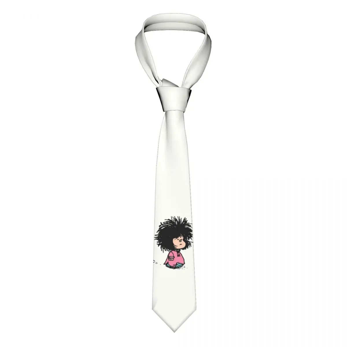 Humor Manga Mafalda Neckties Mens Customized Silk Quino Argentina Cartoon Neck Tie for Office