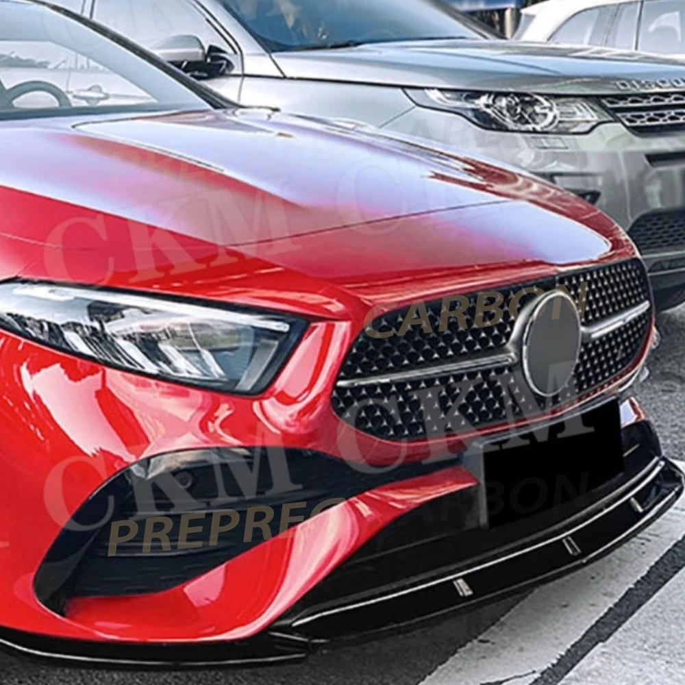 

ABS Car Front Bumper Lip Spoiler Diffuser Chin for Mercedes Benz A Class W177 A180 A200 A35 AMG 2023+ Body Kits