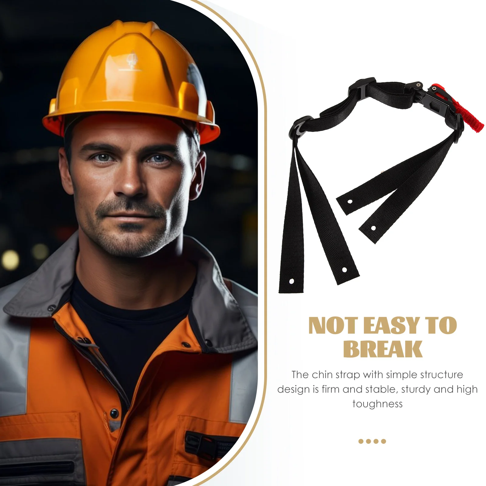 

Adjustable Hard Hat Straps Protective Comfort Black Nylon Replacement Belt Football Strap For Construction Worker