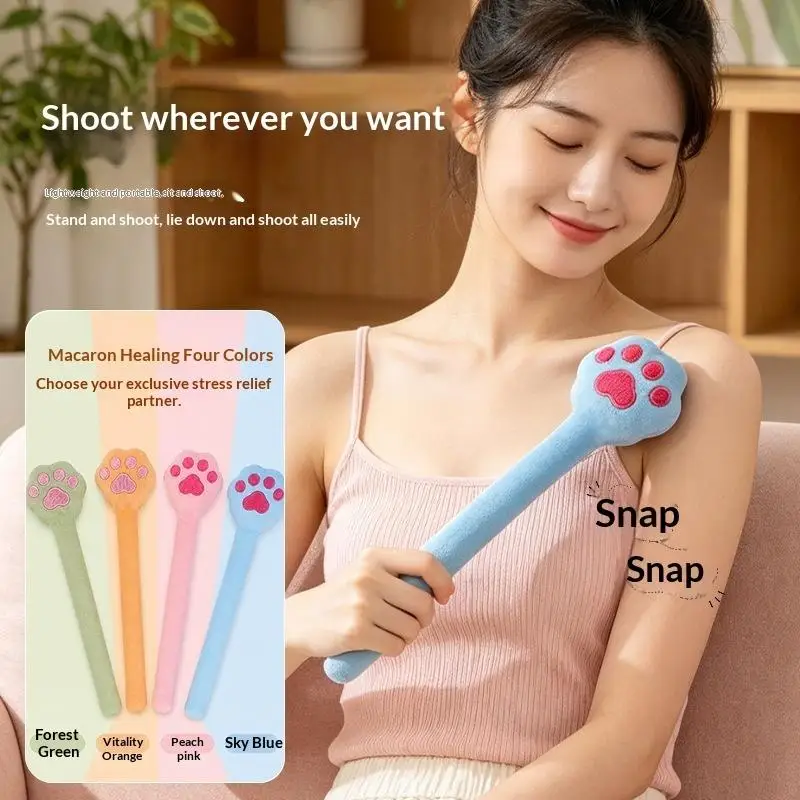 Comfortable Fu Character Slap Stick Massager High Elastic Latex Velvet Massage Pat for Skin-friendly Massage 1Pcs