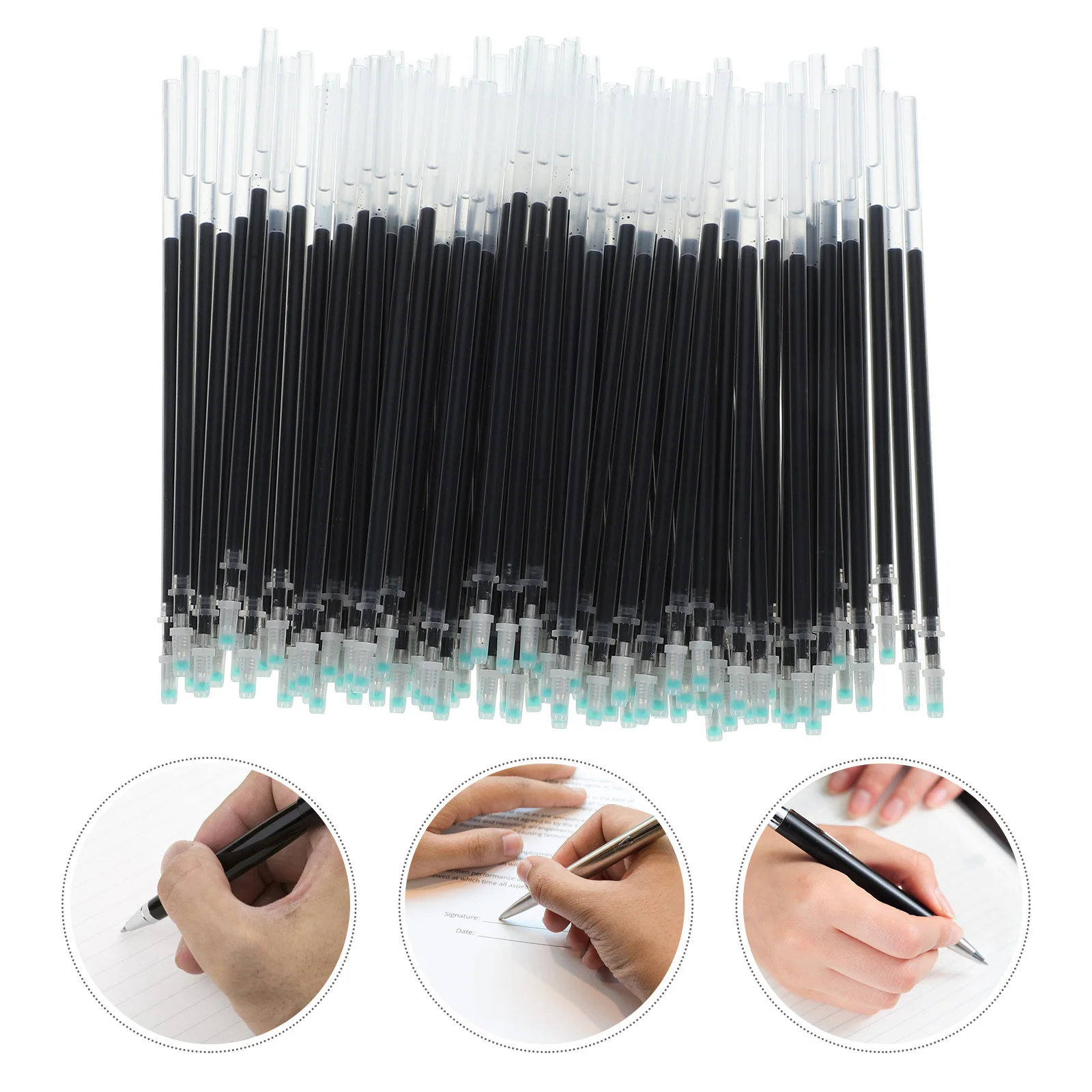 100pcs Pen Refills Smooth Writing Gel Ink Replacement For Office School Study Portable Practical Refills