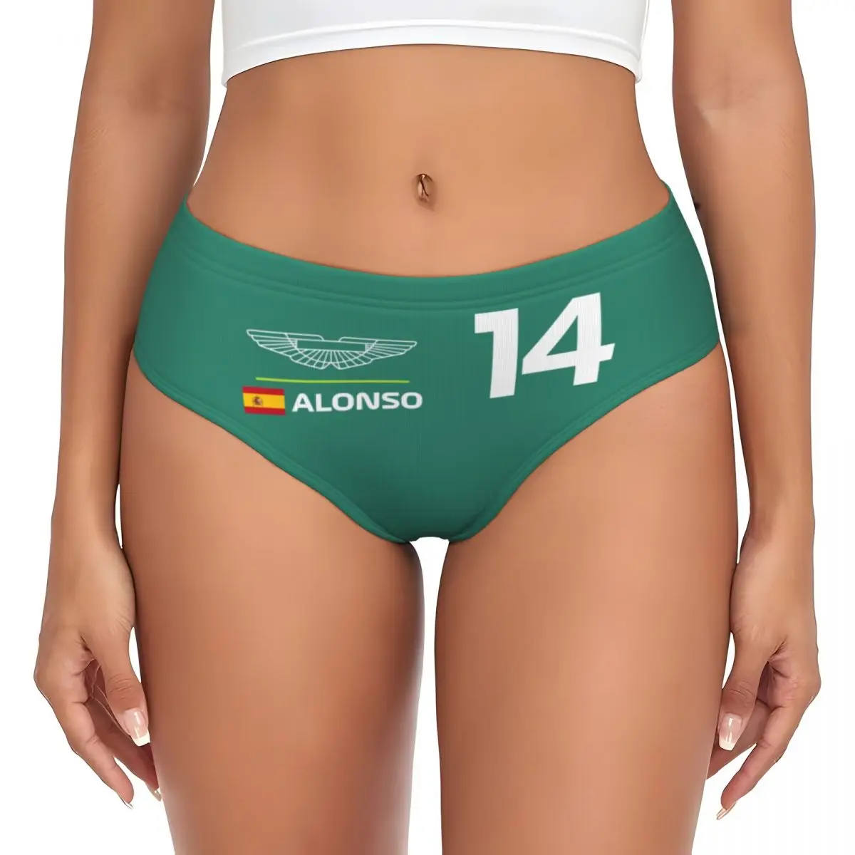 Custom Womens Alonso 14 Motor Racing Brief Panties Female Comfort Fernando Sport Motorcycle Underwear Underpants