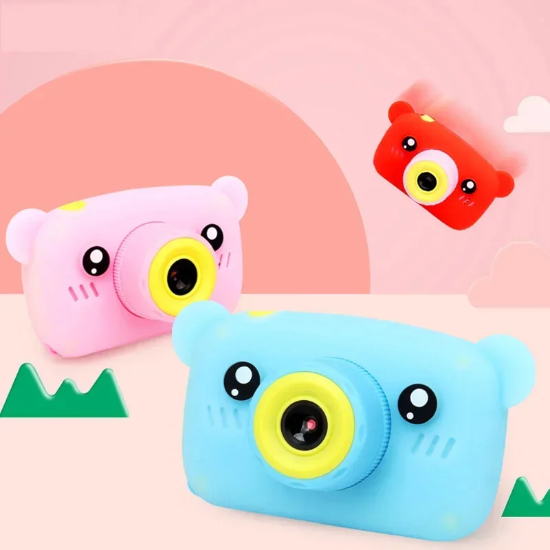 Appareil photo numérique électronique HD pour enfants, jouets mignons pour enfants, mini caméras vidéo roses et bleues, cadeau d'anniversaire pour filles et garçons, 1080P