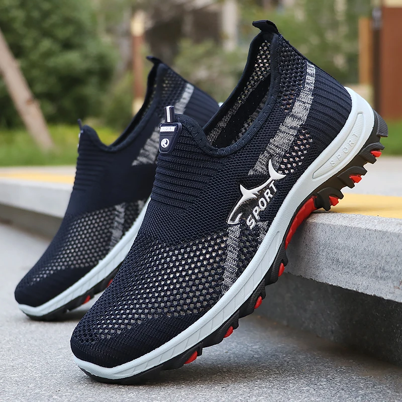 Herren Mesh Outdoor Wanderschuhe, Atmungsaktive Sommerschuhe, Herren Einteilige Freizeit-Wanderschuhe – Detail 12