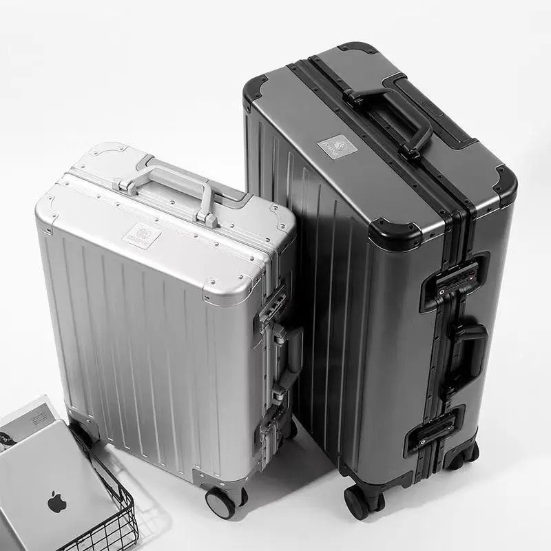 Valise de Voyage de Grande Capacité avec Mot de Passe et Roues Universelles, Cadre en Alliage d'Aluminium et de Magnésium