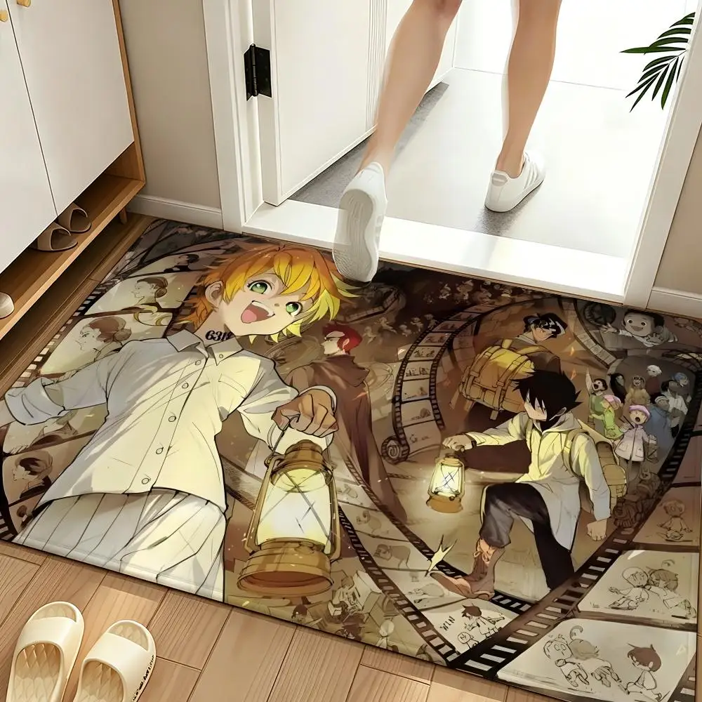 anime T-The Promised Neverland Floor Mat Soft Flannel Floor Mat  Suitable for Entryways, Living Rooms, Bedrooms, and Bathrooms