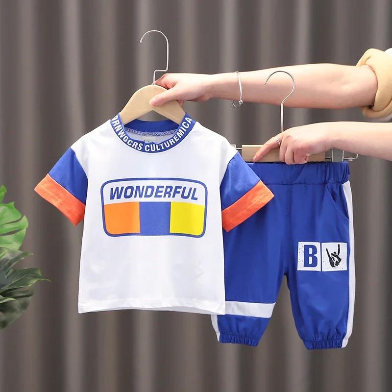 New Summer Baby Girls Clothes Suit Children Boys Sports T-Shirt Shorts 2Pcs/Set Toddler Fashion Casual Clothing Kids Tracksuits