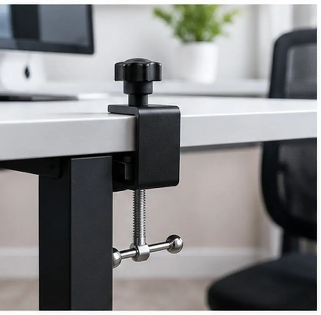 Multi-Functional Adjustable Table Mount Clamp Heavy Duty Desk Clamp for Lamp Mic Monitor Bracket Up to 4Cm Thick Cantilever