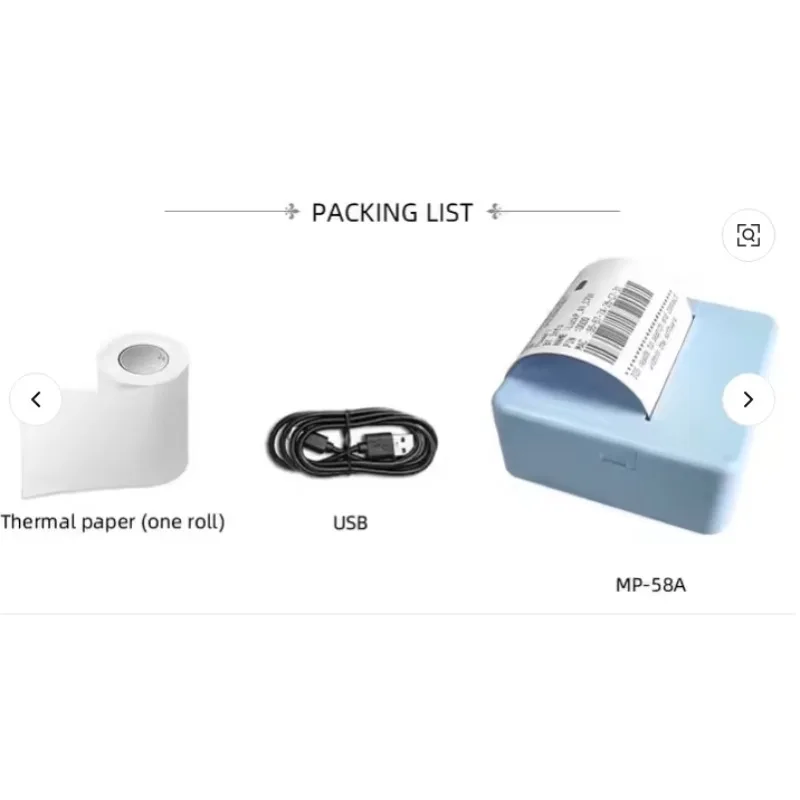 Best Mini 58mm Portable Rechargeable Printer for Small Business Electronic Gadget Series MP-58A with Stock Availability