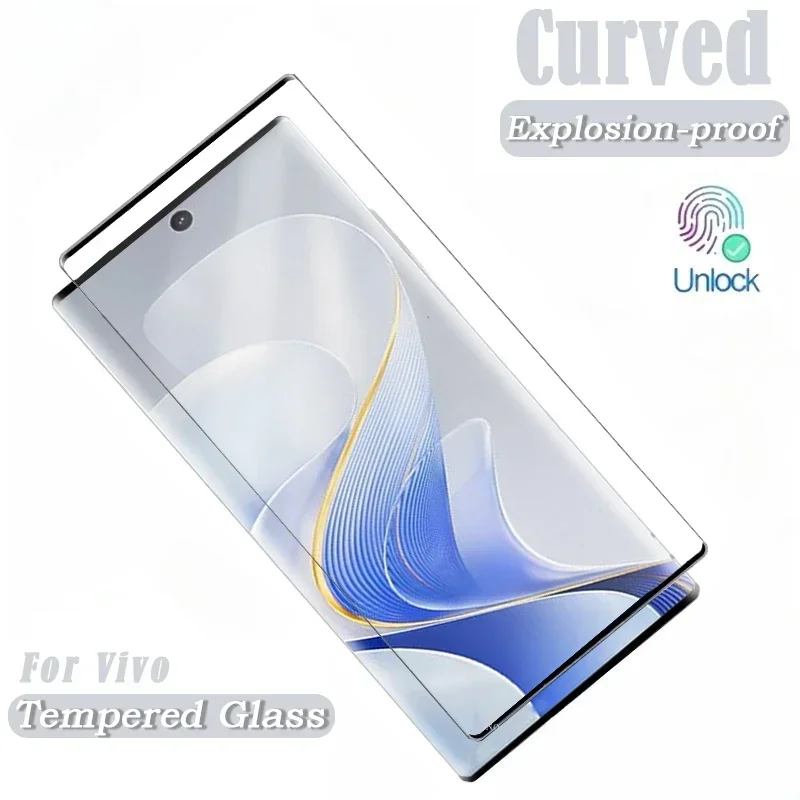 3D Curved Unlock Full Glue Tempered Glass For Vivo S19 Pro S18 S17 S17e S17t Screen Protector IQOO Z9s 12 11 10 9 8 Pro Glass