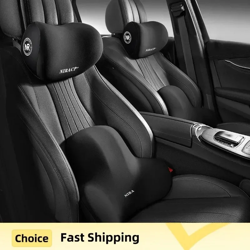 

Memory foam car neck pillow protects the waist and back, supports breathable car headrest, buffers pressure, car seat pillow