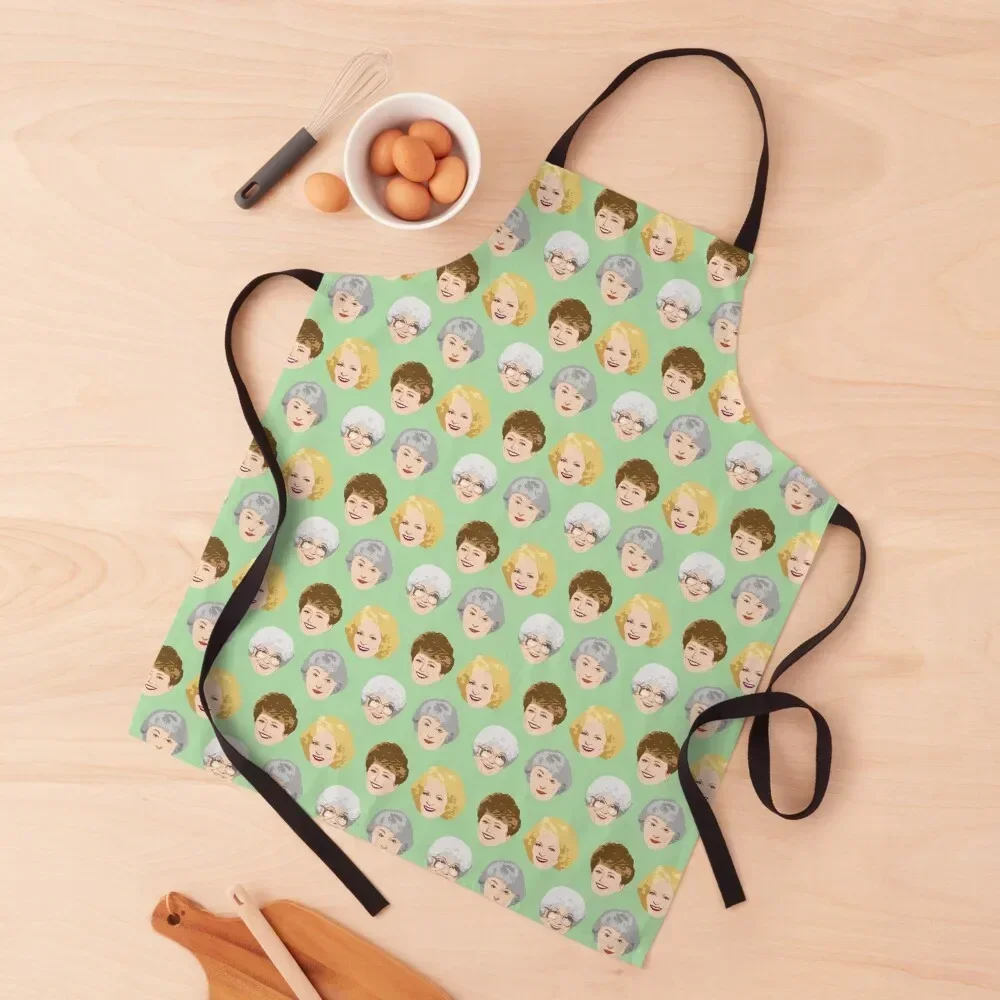 

Golden Girls Faces - Mint Green Apron Cooking work ladies Apron