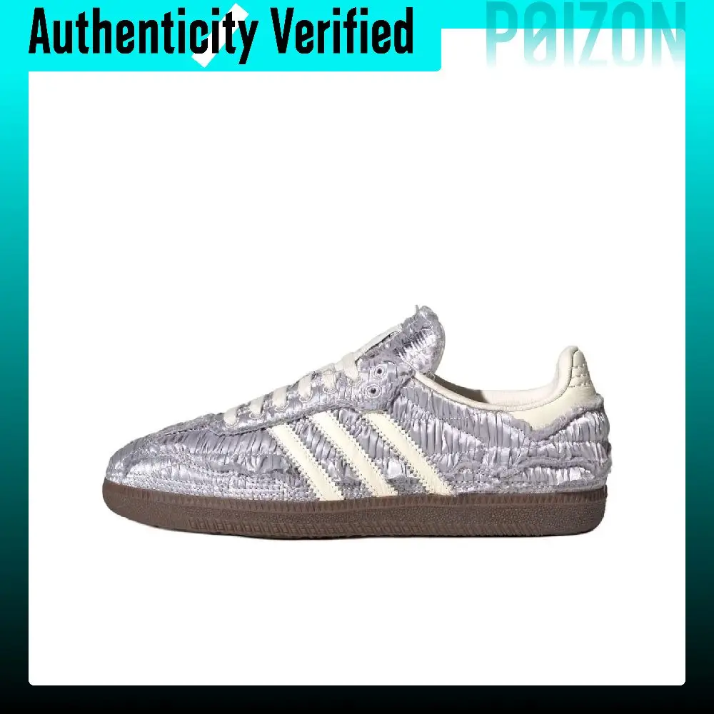 Adidas Originals x Caroline Hu SAMBA OG Zapatos de skate de caña baja Unisex Plata JP9283