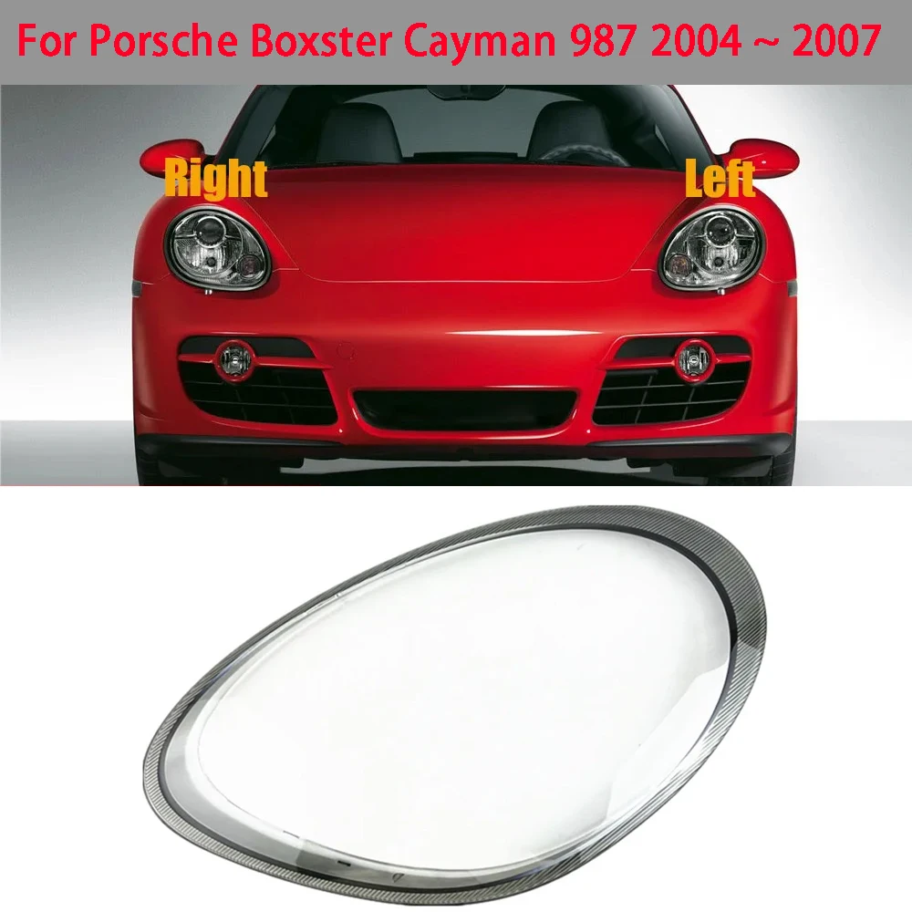 

For Porsche Boxster Cayman 987 2004 2005 2006 2007 Front Headlamp Cover Transparent Lampshade Plexiglass Replace Original Lens