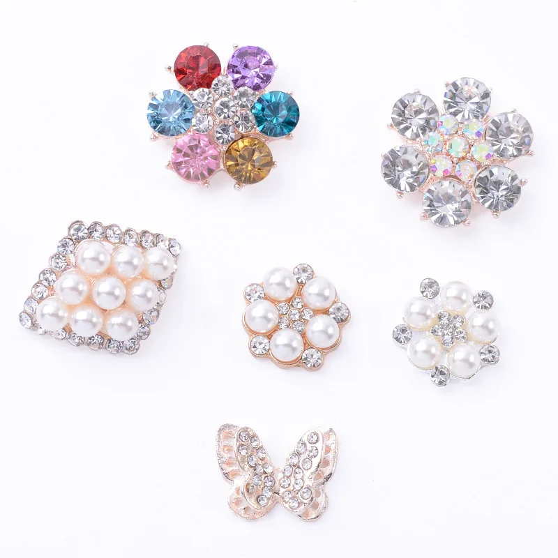 

New pearl flower heart shoes and clothing bags, bridal headgear full of diamonds, flower plate alloy accessories DIY jewelry man