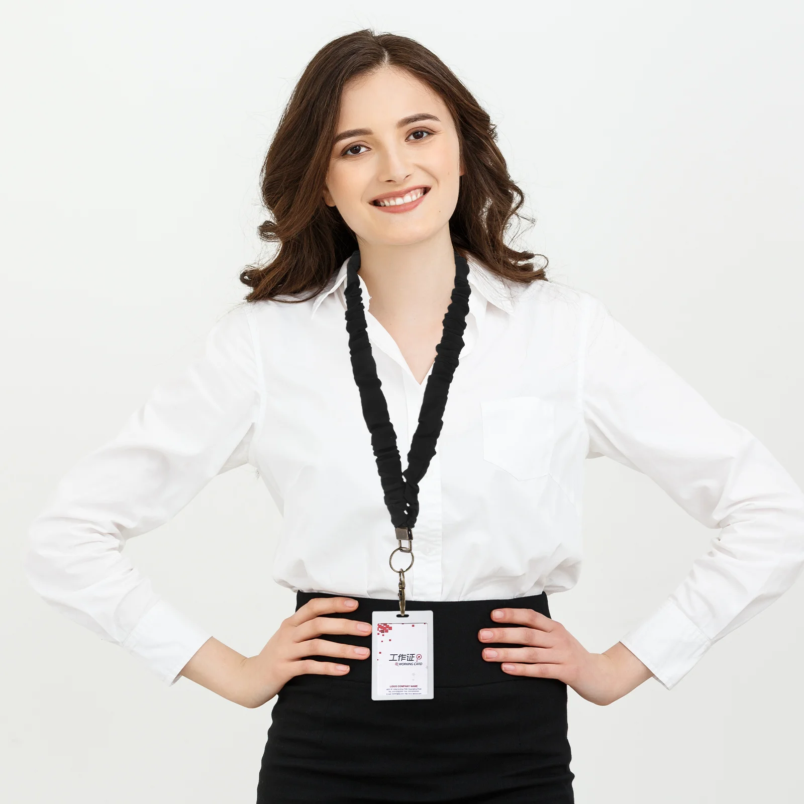 2 قطعة شارة مرنة الحبل قابل للتعديل بسط الرقبة حزام مكافحة خسر البوليستر القلم المقود حامل القلم المفاتيح للمعلمين #3