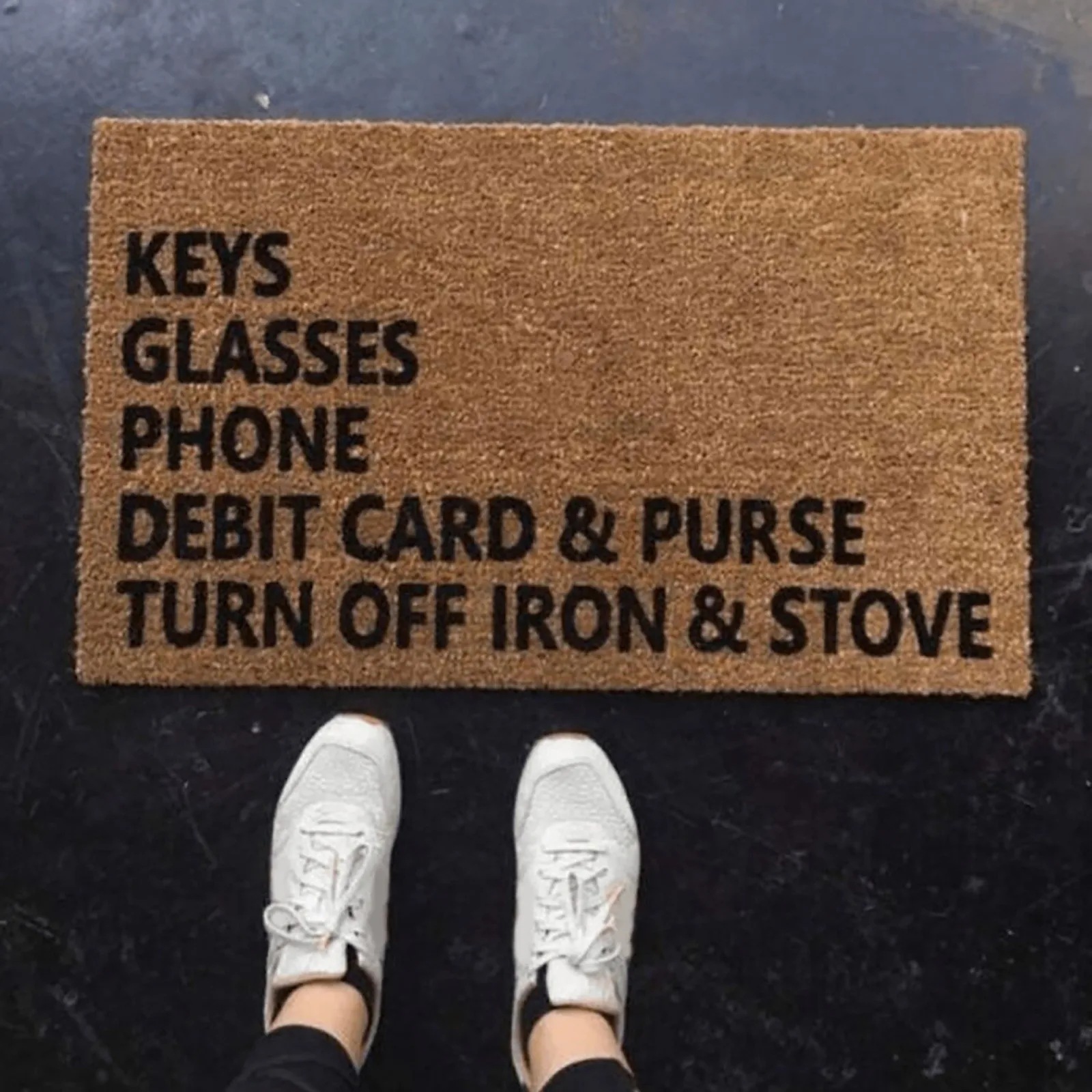 Keys Glasses Phone Debit Card Purse Stove | Funny Doormat | Welcome Mat | Funny Door Mat | Funny Gift | Home Blankets under 20