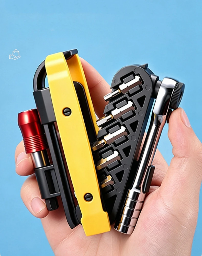 Motorcycle Hand Allen Key Spanner Torque Ratchet Wrench Bike Repair Tools 1/4 Inch Portable T25 Screwdriver Tyre Tool Set